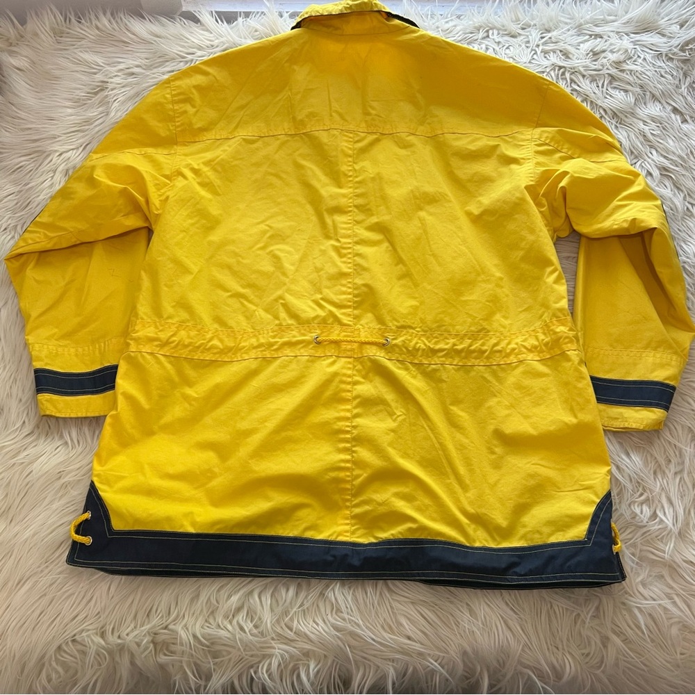 Vintage 90s Braetan Yellow Nautical Sailing Jacket Windbreaker Elbow Patch Men S - Picture 10 of 12